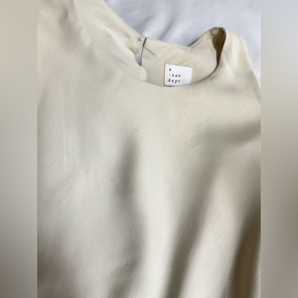 A NEW DAY Khaki halter neck sleeveless satin midi dress size L - Picture 9 of 13